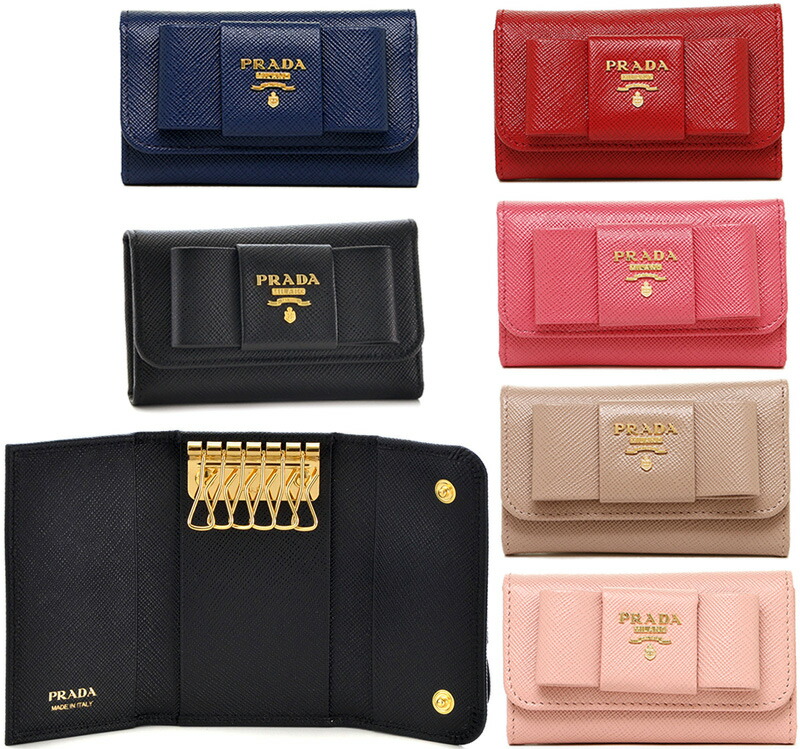 楽天市場】PRADA プラダ6連キーケースビッグリボン メタルロゴ