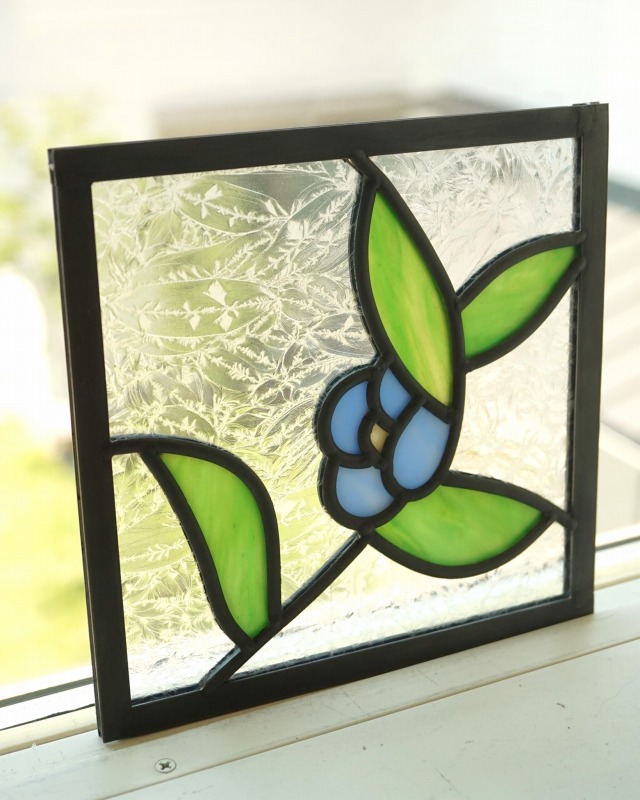 ステンドグラスミニパネルFPリーフ(1439) ステンドグラス ミニパネル