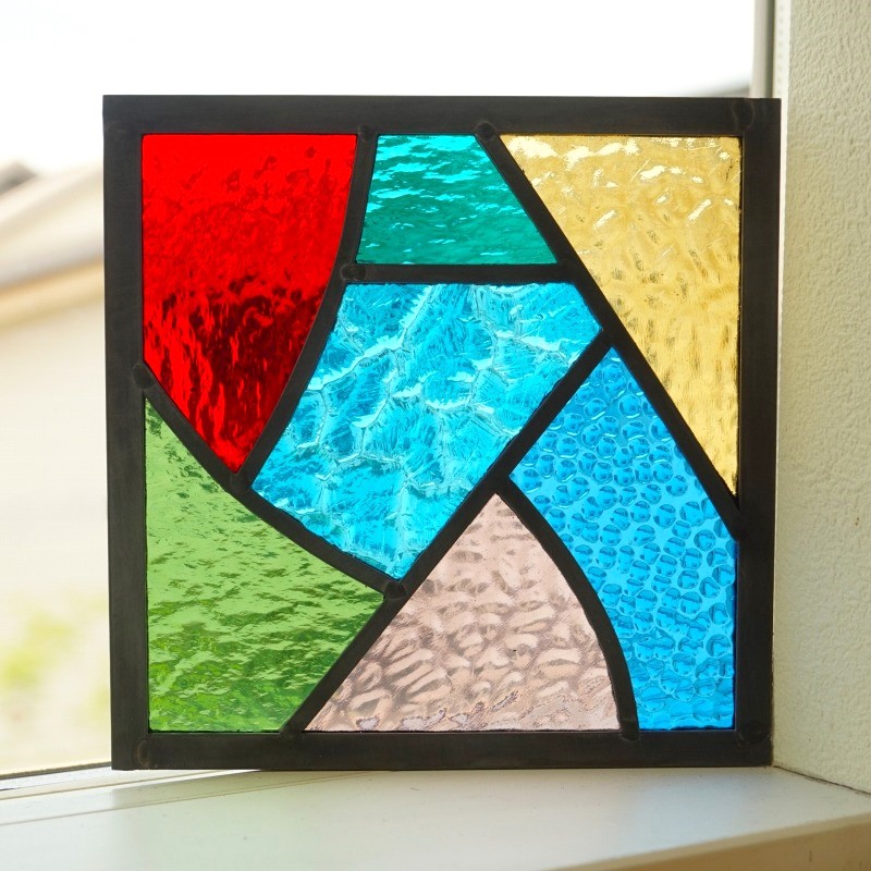 楽天市場】ステンドグラス パネル 住宅用 カーブとストレート カラフル