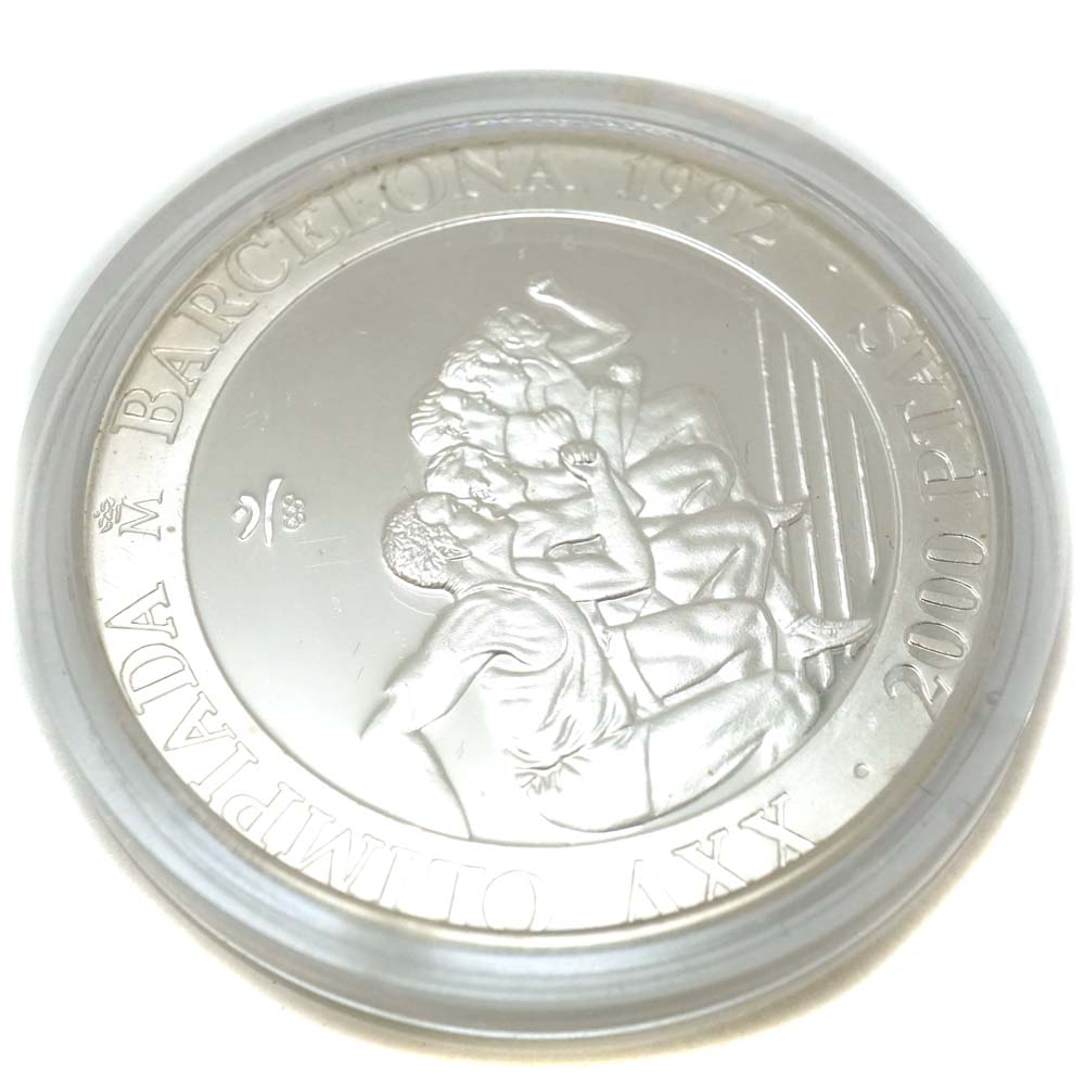 楽天市場】【記念銀貨】バルセロナオリンピック記念 2000ペセタ SV925