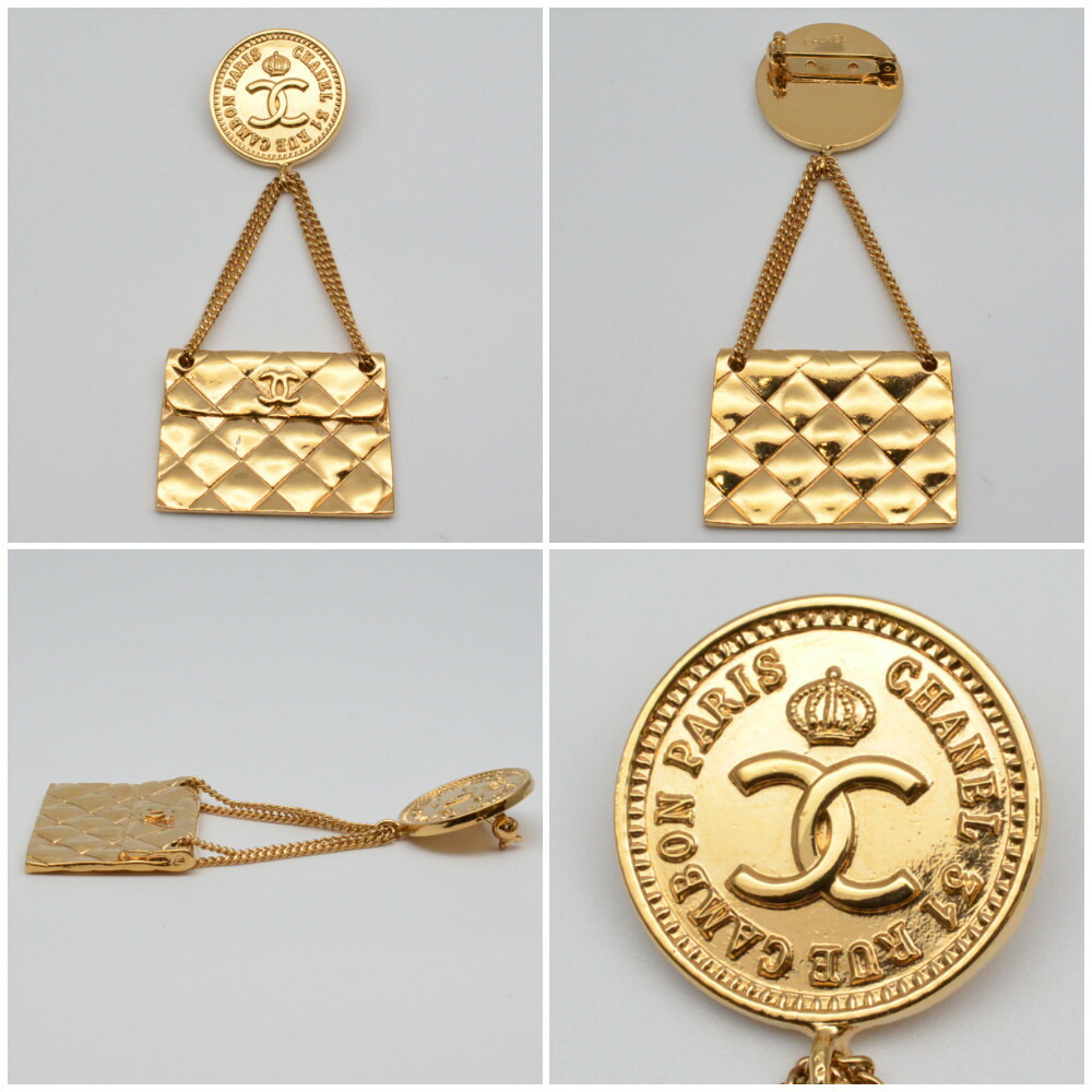 箱・袋付き】美品 CHANEL シャネル ゴールドブローチ アクセサリー