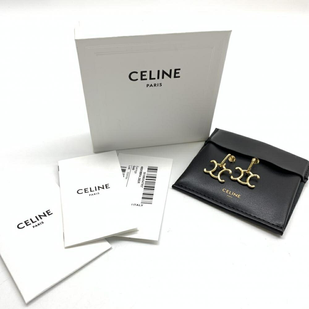 楽天市場】未使用 CELINE セリーヌ トリオンフ ロック ピアス ゴールド