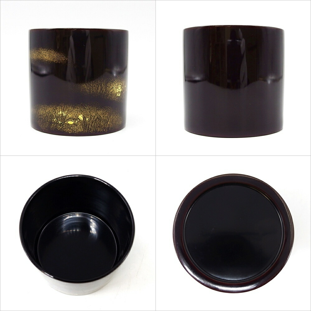 楽天市場】【中古】加州 鈴木松栄作 雪月花 金輪寺茶器 棗 なつめ