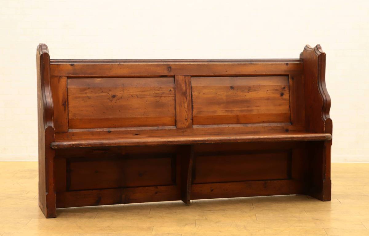 楽天市場】送料無料 イギリスアンティーク 無垢材 チャーチ ベンチ