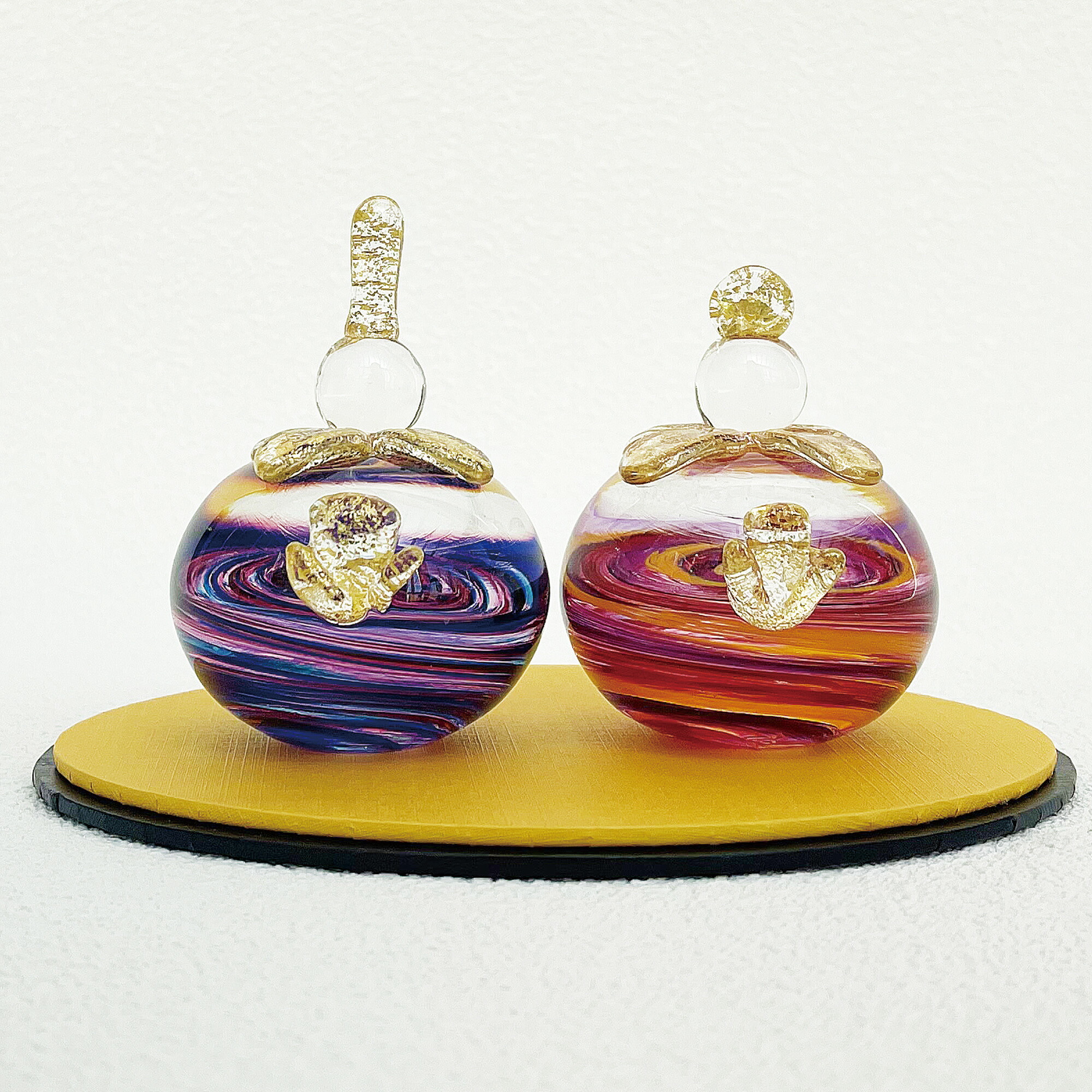 楽天市場】作家 清水柾 ガラス 雛人形 咲果 金敷台付き 箱入り ガラス