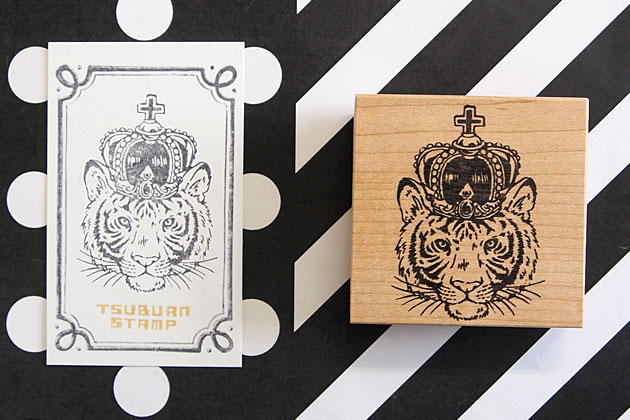 楽天市場】つぶあん ラバースタンプ トラと王冠 縦56mm×横40mm (0086I