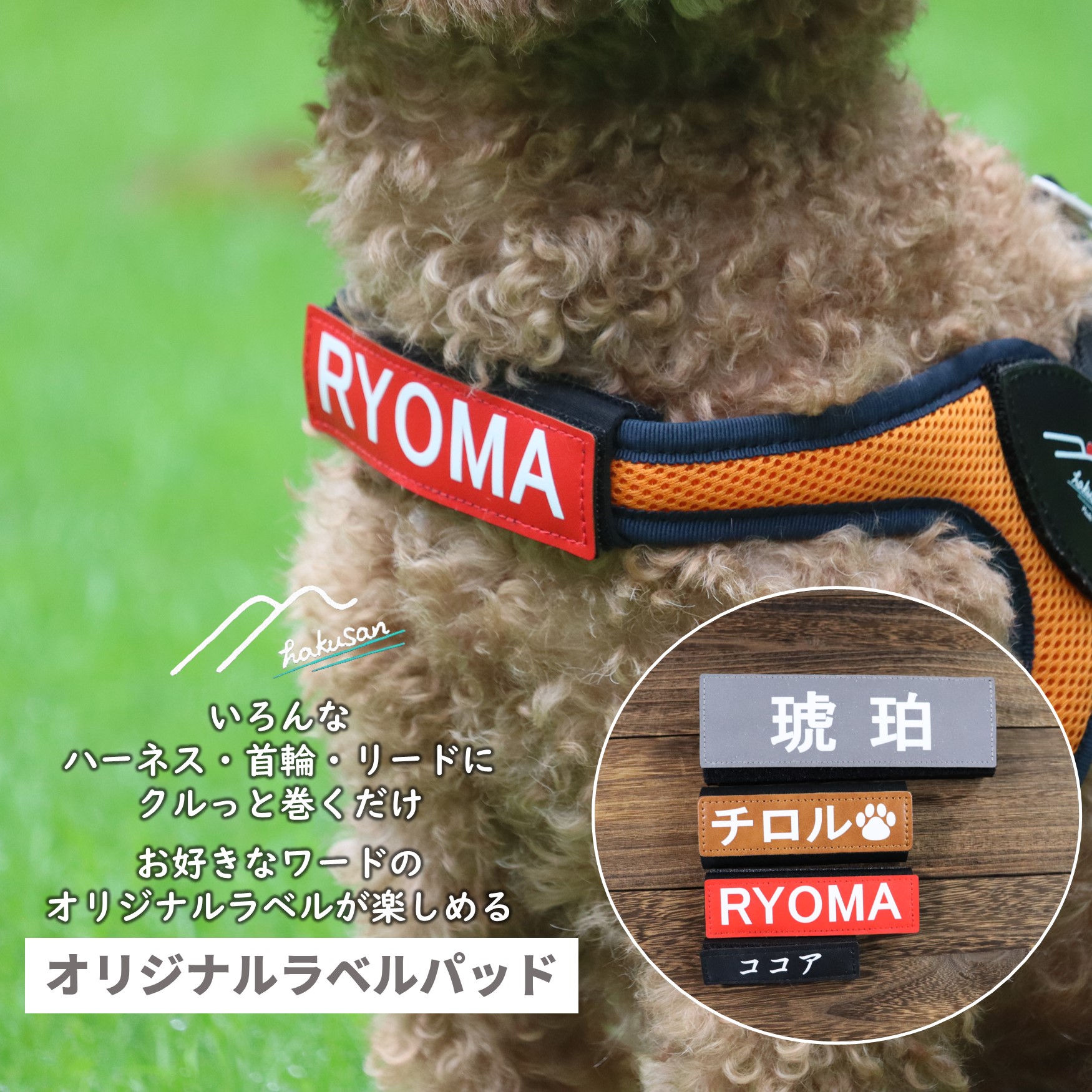 楽天市場】[Hakusan]いろんなハーネス、首輪、リードにクルっと巻く