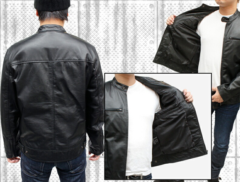 楽天市場】シングルライダースジャケット メンズ シープスキン 本革 革
