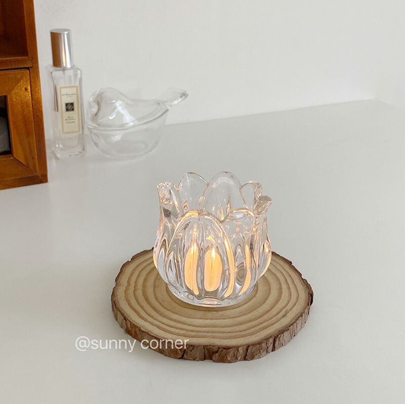 楽天市場】2点セット チューリップ型 花柄 花型 キャンドルホルダー