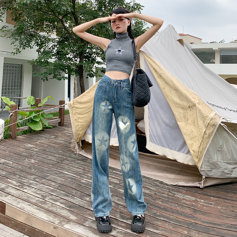 楽天市場】♪M-2XL展開♪ 星柄 アメリカン ジーンズ ジーパン パンツ