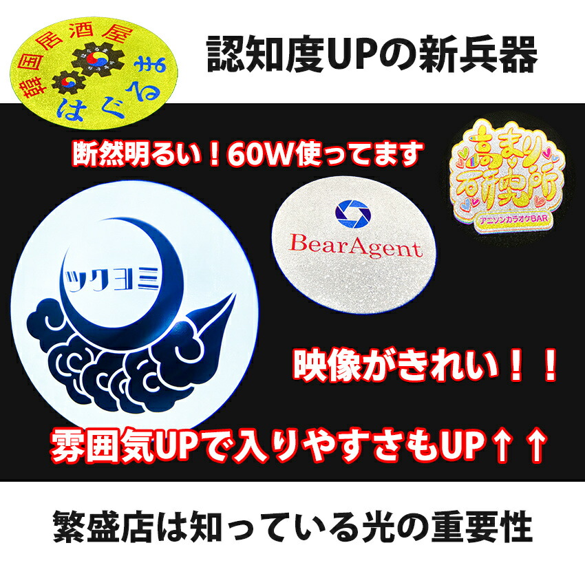 楽天市場】広告ロゴプロジェクター ロゴライト 60w-110w照明 壁や地面