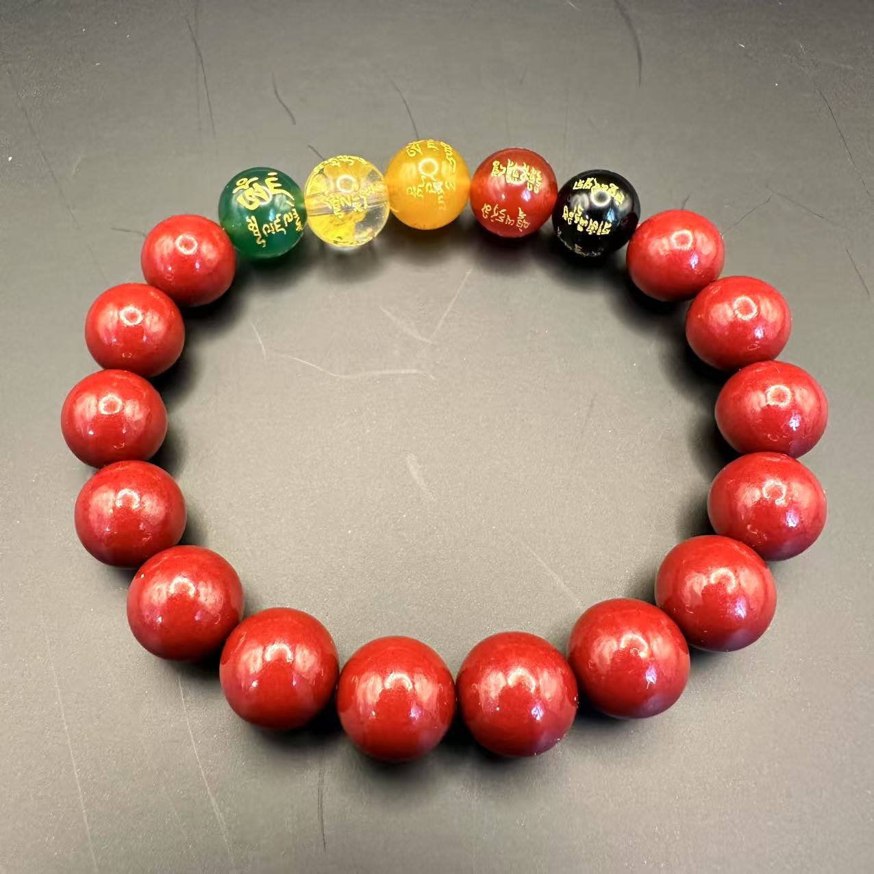 楽天市場】五路財神 天然朱砂ブレスレット 財運アップ 辰砂 珠 直径