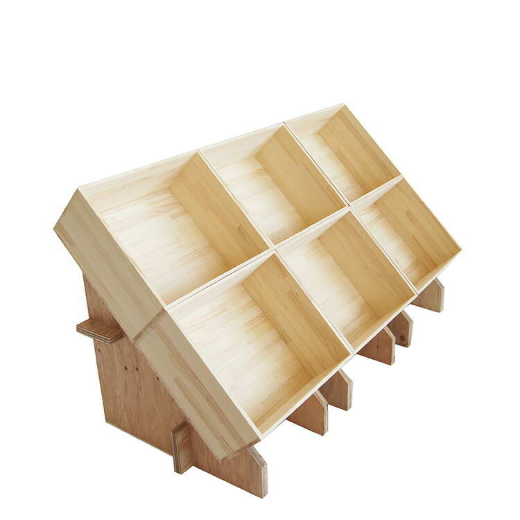 楽天市場】【木箱セット】マルシェ用傾斜台3列2段タイプ+【木箱MA10KN