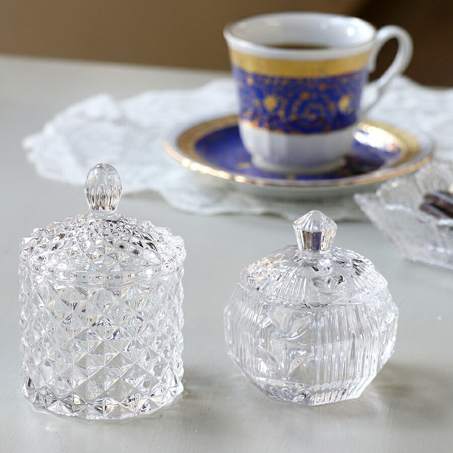 型ガラス蓋物 菓子器 キャンディポット ボンボニエール ウランガラス