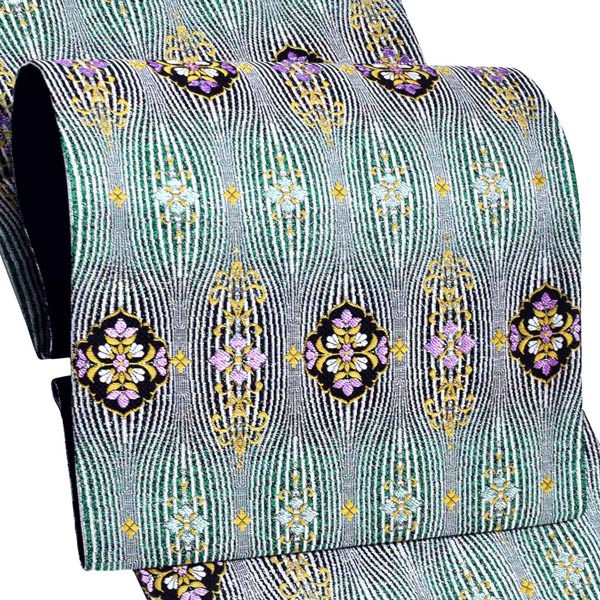 最高峰 京西陣五天謹織 爪掻織 本つづれ帯 銘 慶寿鳳凰☆証紙付き未