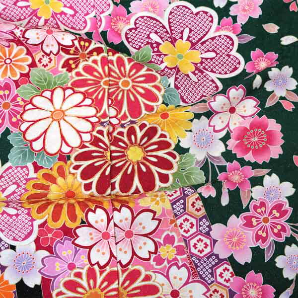 楽天市場】(卒業式応援Point10倍 2/19迄) 未仕立て 振袖 単品 「緑 桜