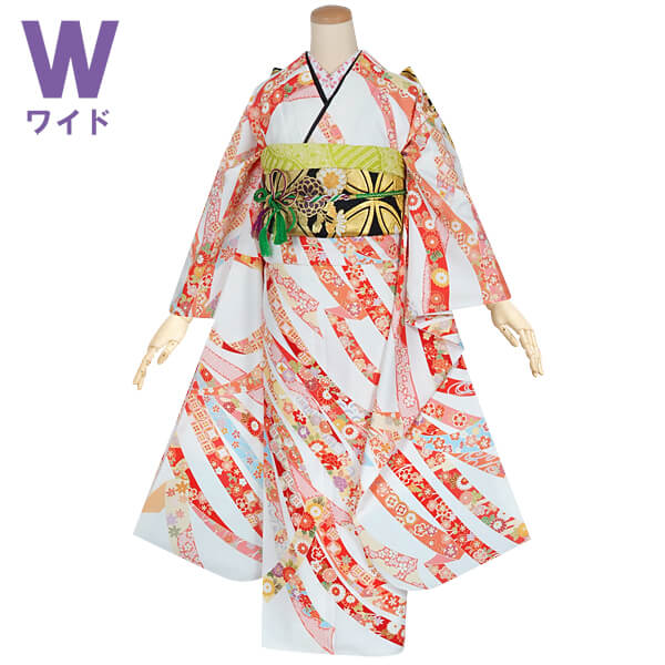 楽天市場】【成人式 振袖 レンタル】RS1469白 熨斗文様フルセット 往復
