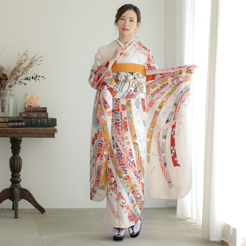 売約済み【WA-Modern】正絹 振袖3点セット(振袖袋帯長襦袢) WA-Modern