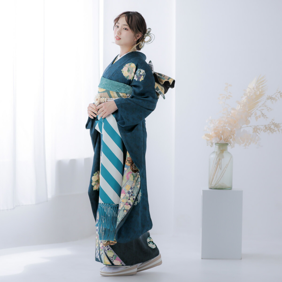 振袖 長襦袢 袋帯 3点セット 青柳 身丈 172cm ガード加工済 【公式通販】