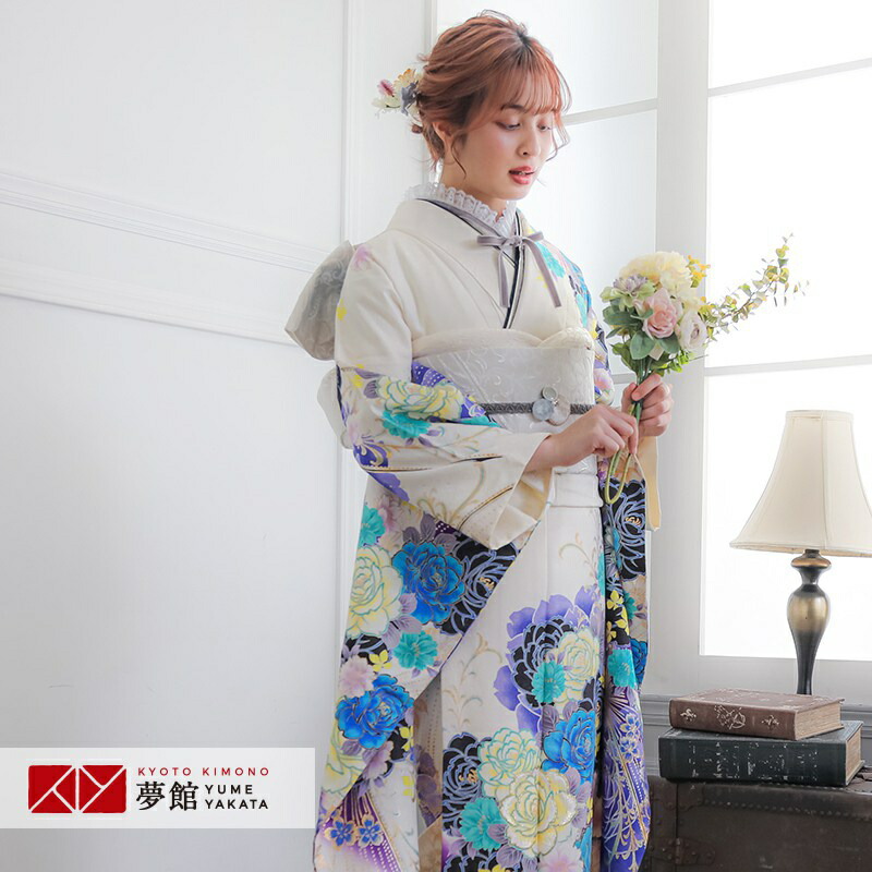 楽天市場】【成人式 振袖 レンタル】RS1555 正絹 白 薔薇フルセット