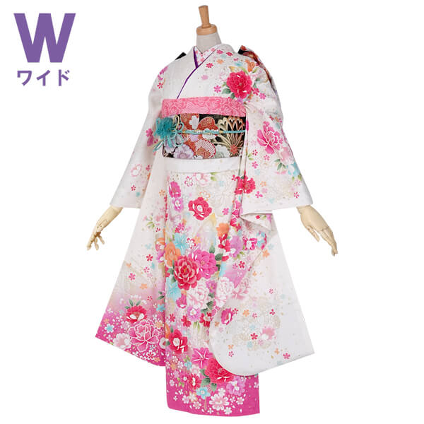 楽天市場】【成人式 振袖 レンタル】RS1107 正絹 白 牡丹に百合と蝶