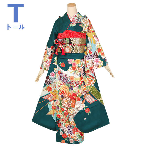 みるく様 【特別大価格❣️⑥】振袖フルセット 正絹振袖 成人式 緑系