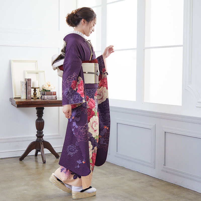 楽天市場】【成人式 振袖 レンタル】RS1308 正絹 紫 クラシックローズ