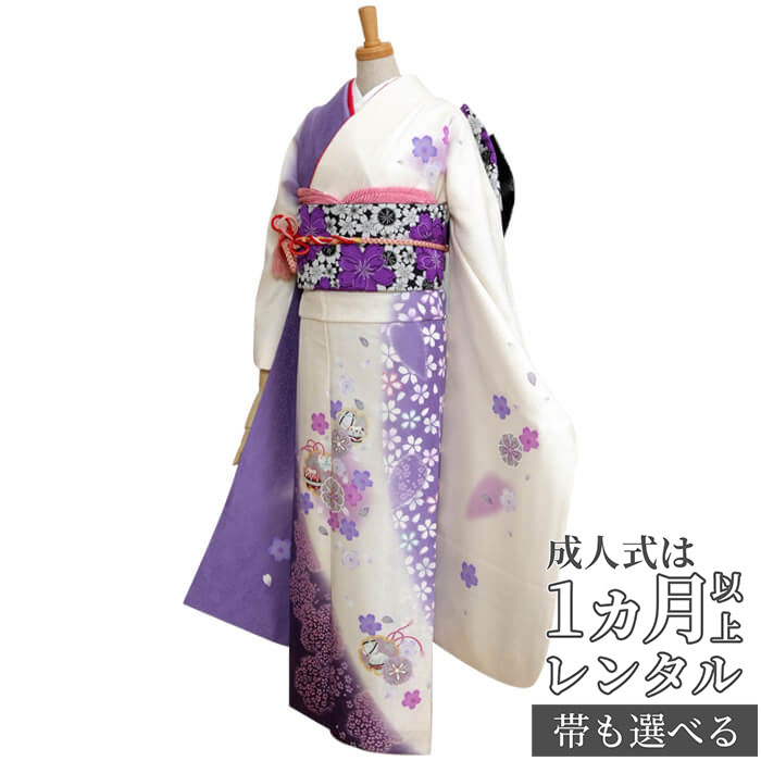 美品】正絹振袖 ガード加工済 銀通し 振袖 成人式 結婚式 パープル