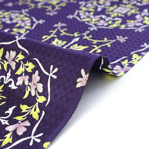 楽天市場】正絹小紋反物 フルオーダーお仕立て付き 濃紫地更紗格子文