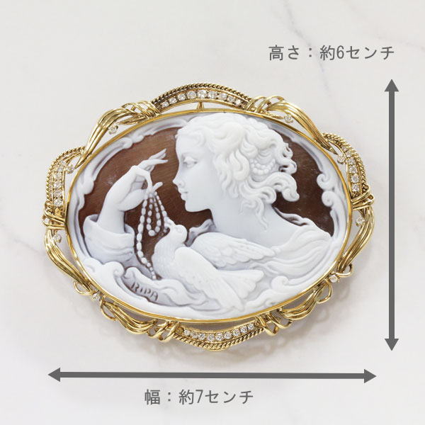 ヴィンテージ 大きめカメオ k18 ブローチ 作家サインあり 楽天市場