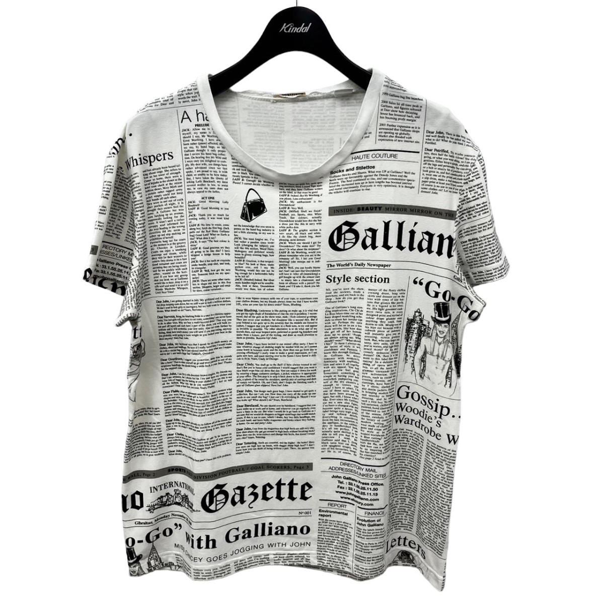 ジョンガリアーノオム！ニュースペーパー柄タンクトップ（カーキ色）