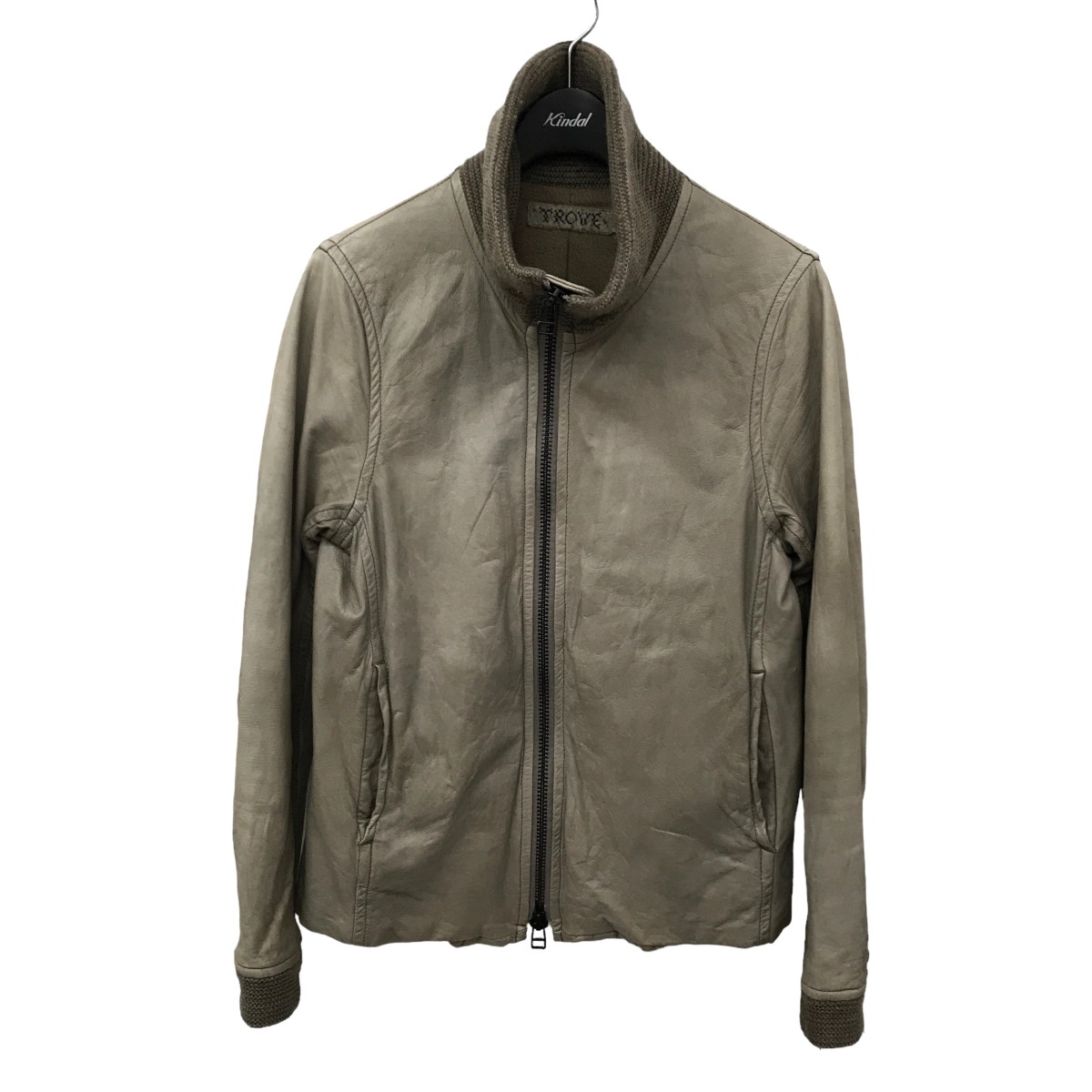 TROVE 本革 レザージャケット ライダース パッチワークデザイン