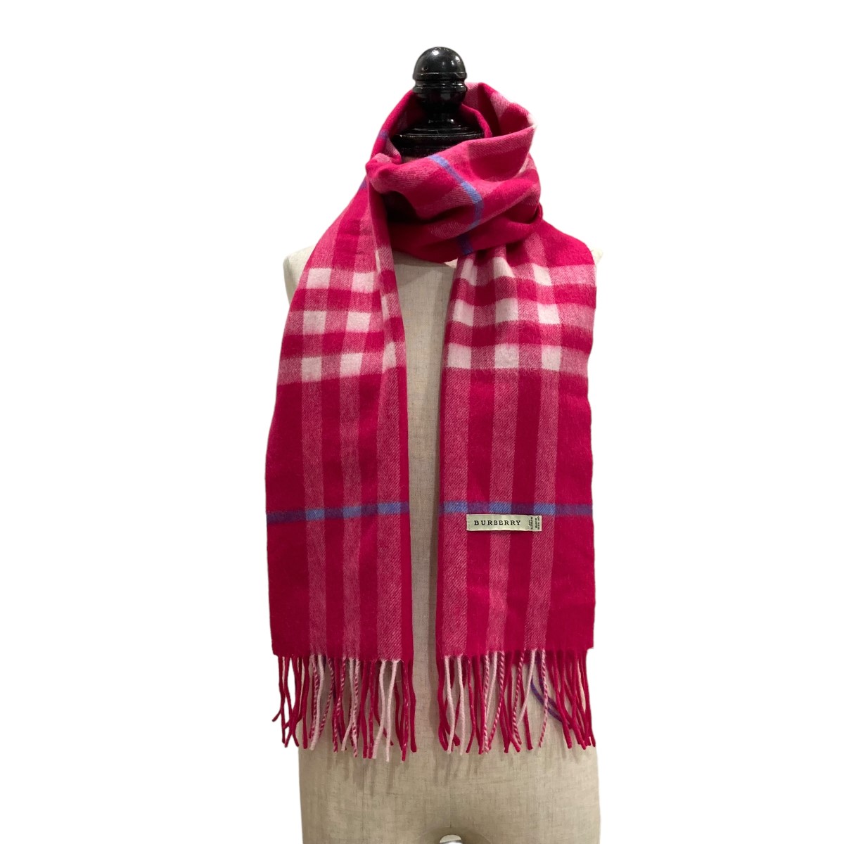BURBERRY バーバリー カシミヤマフラー ピンクチェック BURBERRY