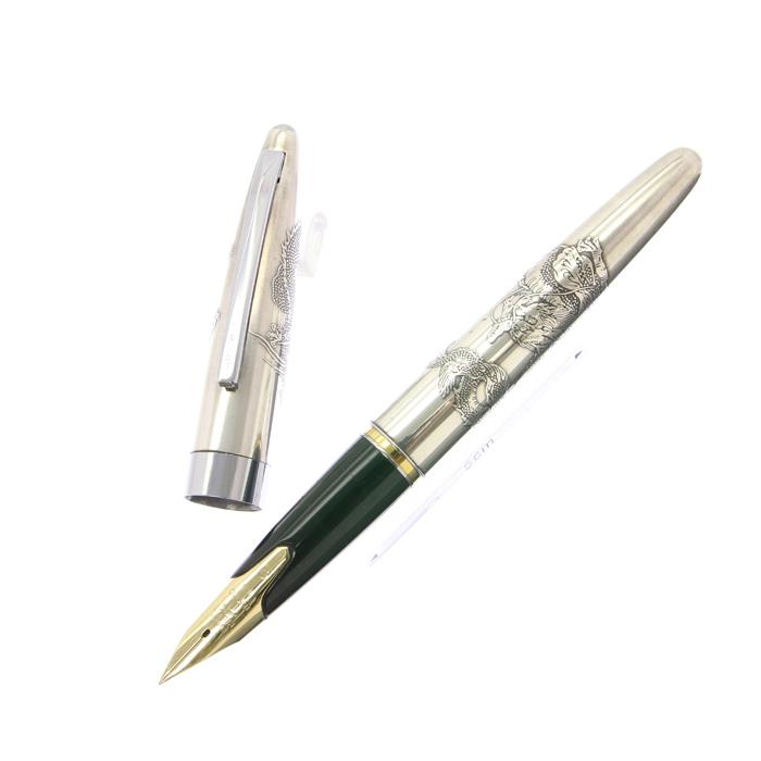 希少・美品 パイロット PILOT 万年筆 龍 四爪龍 シルバー925 K14