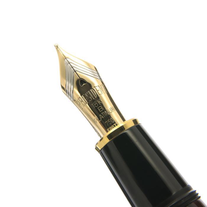 楽天市場】PLATINUM プラチナ 万年筆 出雲 黒柿 グロス仕上げ 太字