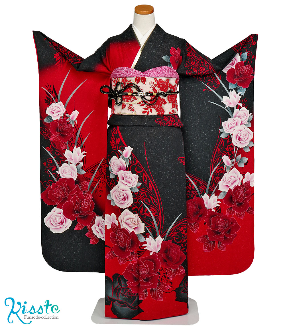 楽天市場】【レンタル】 振袖 フルセット 振袖レンタル ＜ 薔薇 蝶