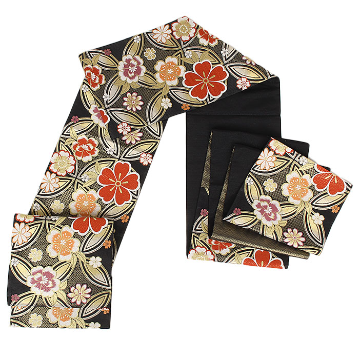 楽天市場】袋帯 振袖用 成人式 黒 七宝 華紋 鹿の子 西陣織 佐々木染織