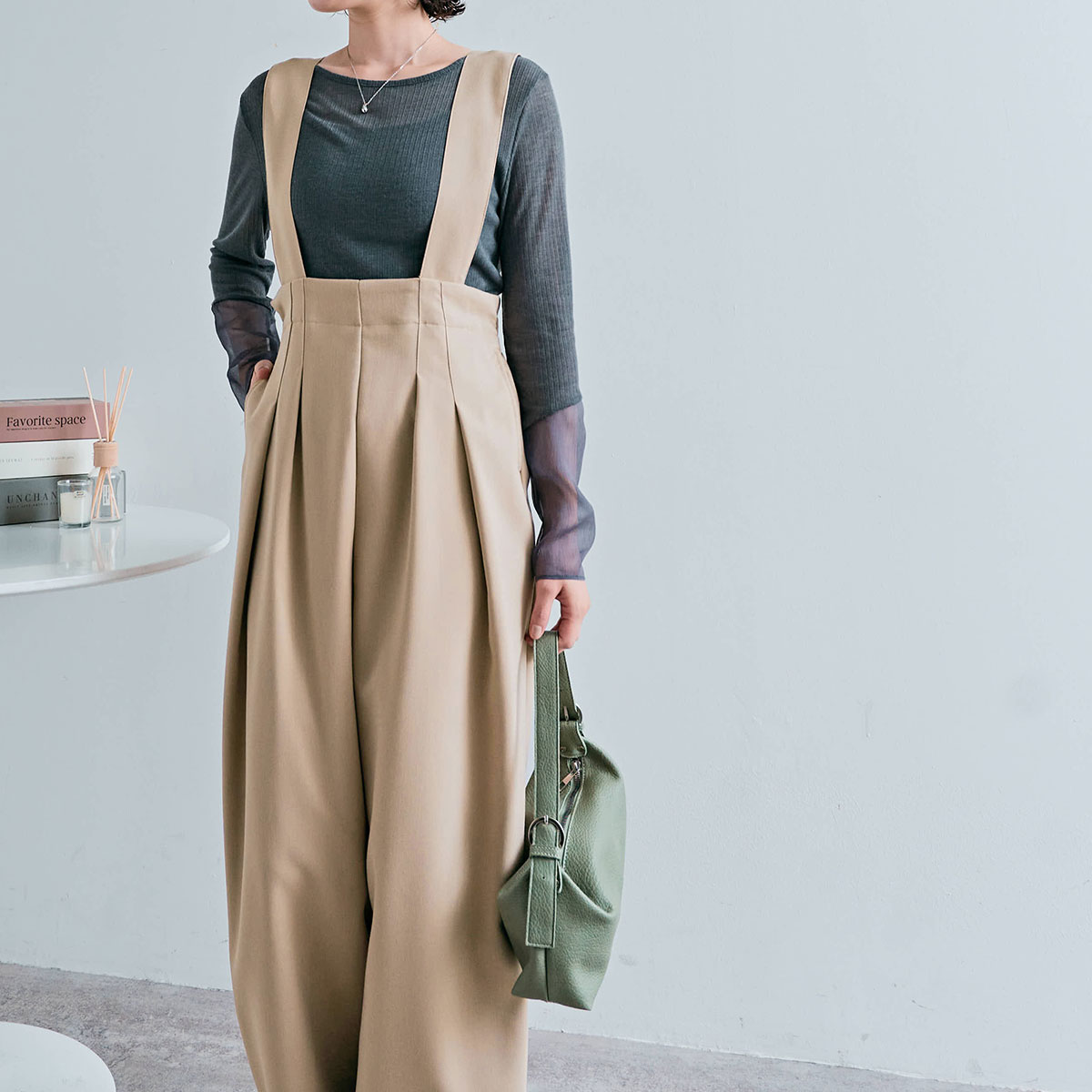 楽天市場】サロペット《ハイウエストタックサロペット》全4色 2サイズ