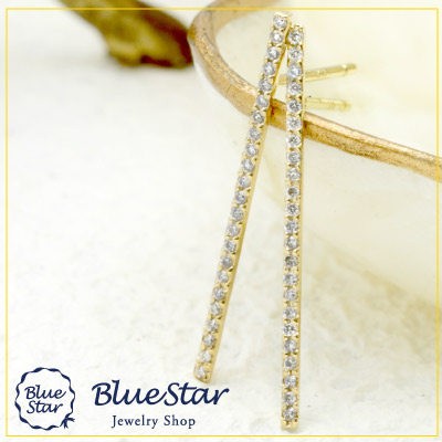 楽天市場】23石のダイヤモンドを直線に並べてきらめきラインピアス