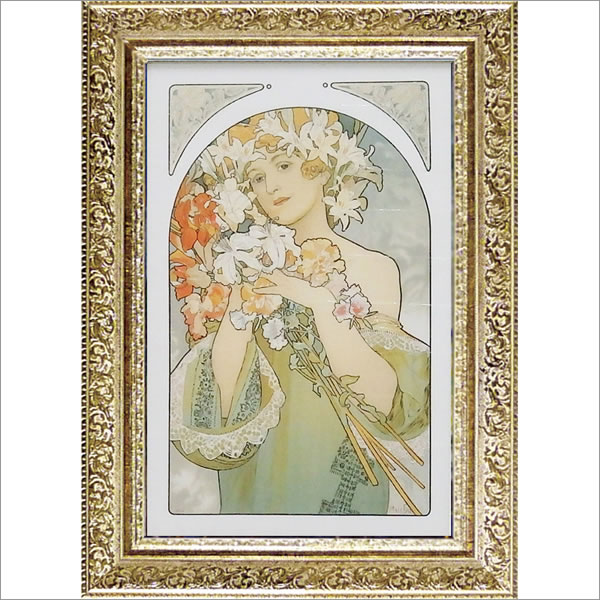アールヌーボー風 壁掛けポスター(額縁入り) アールヌーボー風壁掛け