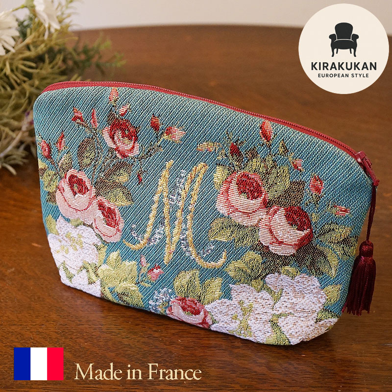 楽天市場】フランス製 おしゃれポーチ バラ柄 M 小物入れ メール便