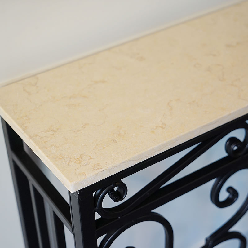 ♡大理石 モザイクタイル天板がおしゃれなアンティーク調 アイアン