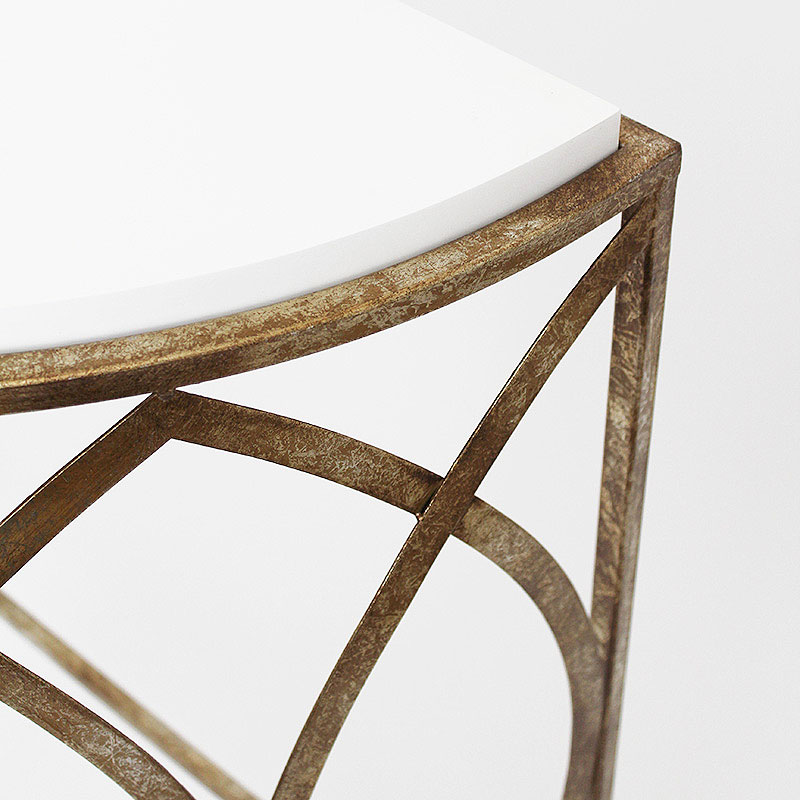 楽天市場】アイアン コンソールテーブル アンティーク ゴールド 半円