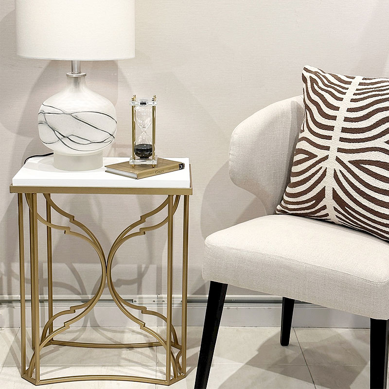 楽天市場】アイアン サイドテーブル ゴールド 玄関 メラミン製天板