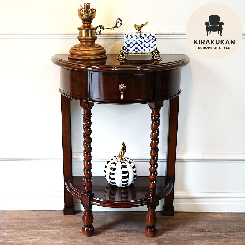 楽天市場】コンソールテーブル アンティーク 幅57 半円 マホガニー 木