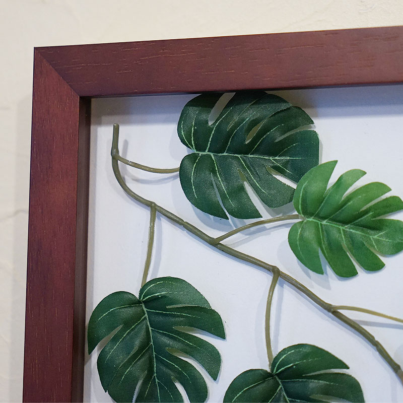 リーフパネルアート 植物絵画 モンステラ 大 北欧風モダンアート