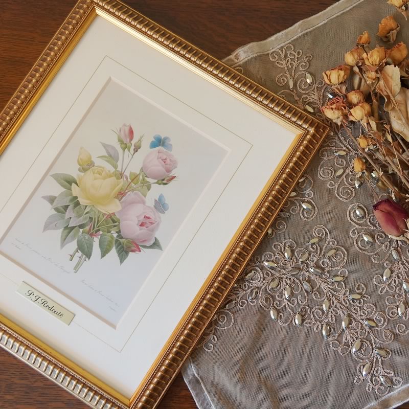 楽天市場】絵画 インテリア ルドゥーテ ローズ 絵額 複製画 『 美花選