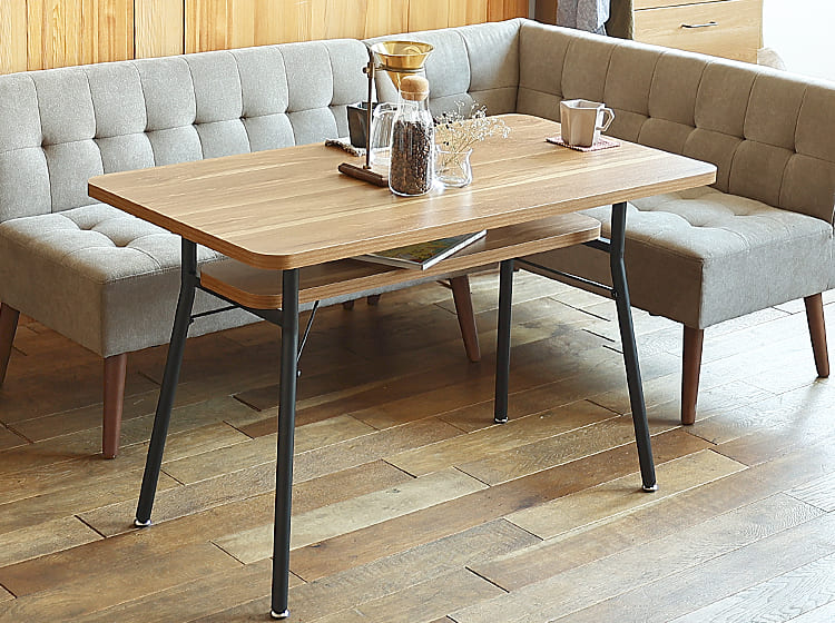 みるく＆はにー ダイニングテーブル ワイド135 手彫り みるく＆はにー