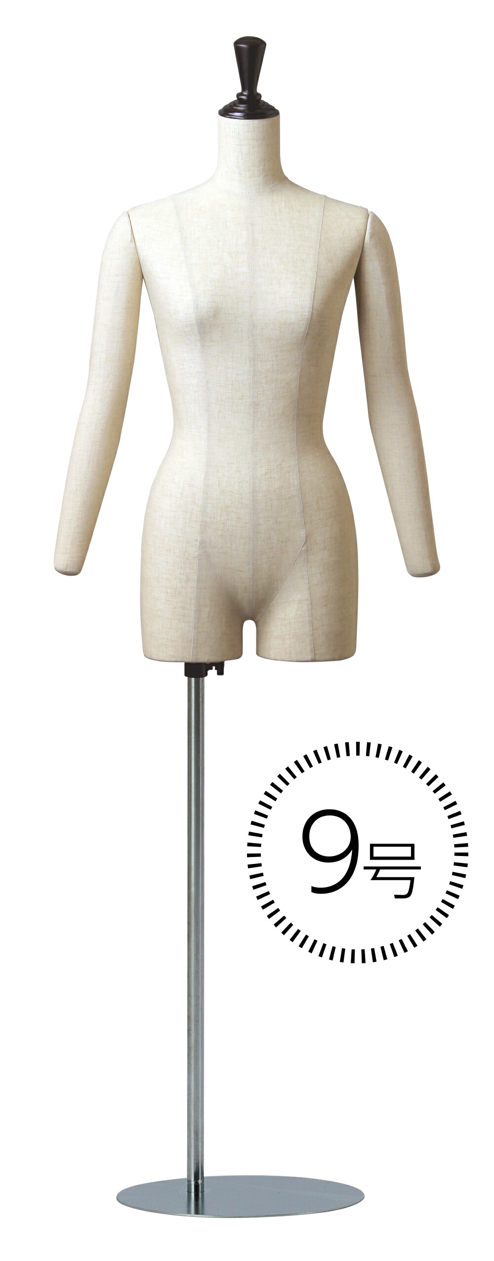楽天市場】洋裁用 裁断ボディ＋腕付き 丸型スチール台 芯地張マネキン