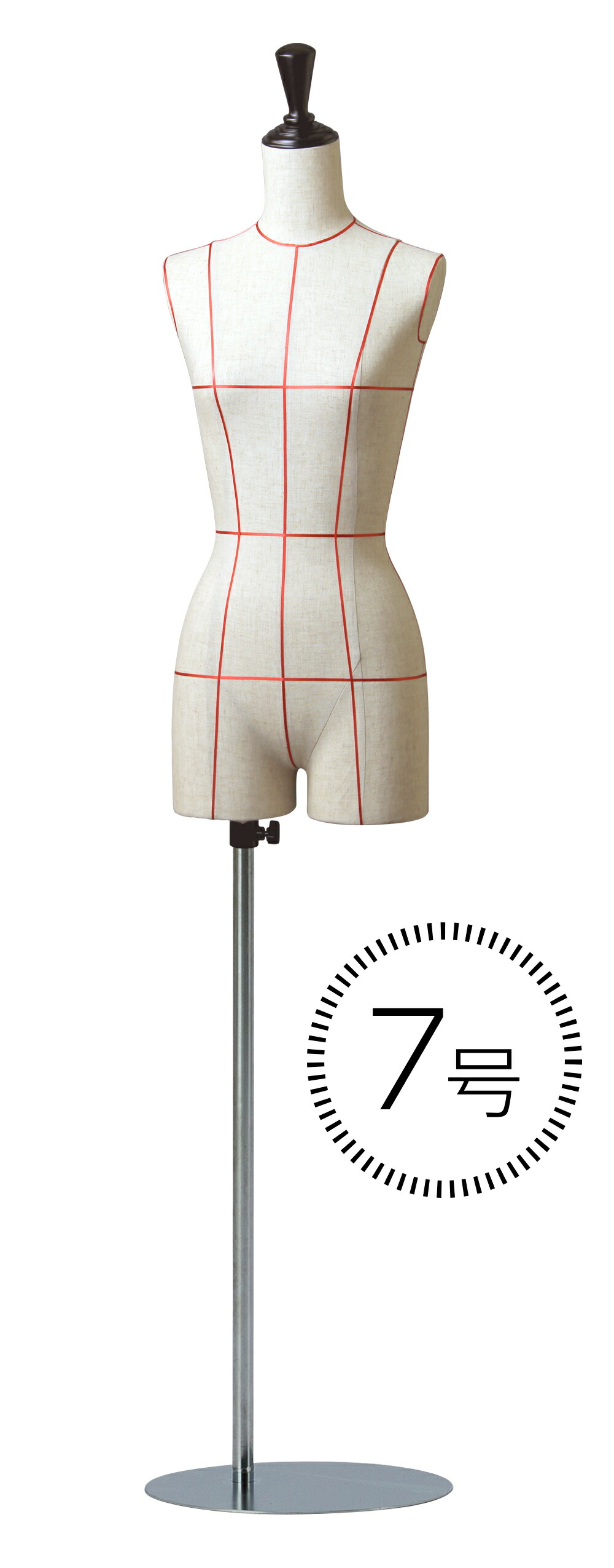 2本脚でミドルエイジ体型の女性トルソー マネキン スチール台座で安定感
